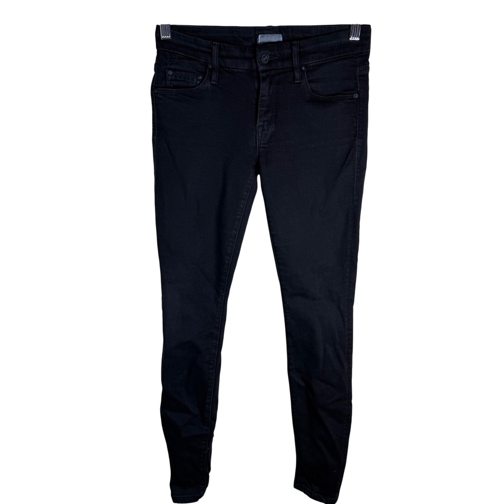 Mother The Looker Skinny Jeans Women 26 Black A Model Spy Mid Rise Stretch Denim